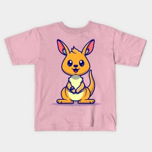 Cute Kangaroo Wearing Watch Cartoon Kids T-Shirt